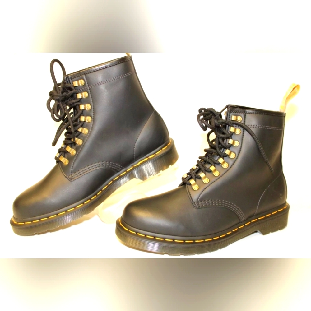 NEW Dr. Martens Hardware Lace Up Vegan Mens 9 Womens 10 Black Combat Unisex Boot